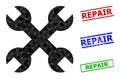 Repair Spanners Triangle Icon and Grunge Repair Simple Seals