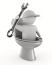 Repair toilet on white background