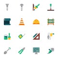 Repair tool elements collection, flat icons set Royalty Free Stock Photo