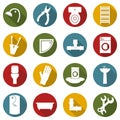 Repair tools and equipment. Repair icons set vector.