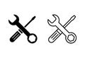 Repair tools icon . tool icon vector. setting icon vector. Wrench and screwdriver. support, Service Royalty Free Stock Photo