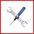 Repair tools icon vector. tool icon vector. setting icon vector. Wrench and screwdriver. support, Service.