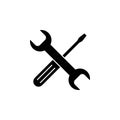 Repair tools icon . tool icon vector. setting icon vector. Wrench and screwdriver. support, Service
