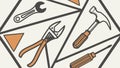 Repair Tools Pattern with Wrench and Hammer Vector, vector design Generative AI Royalty Free Stock Photo