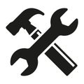 Repair tools, wrench and hammer icon. vector illustration Royalty Free Stock Photo