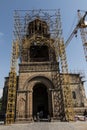 Repair of the tower of the oldest cathedral in the world, Etchmiadzin cathedral in Armenia