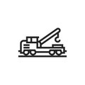 Repair train line icon. heavy rail machinery symbol. isolated vector image Royalty Free Stock Photo
