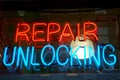 Repair Unlocking Sign