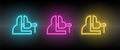 repair, vise vector icon yellow, pink, blue neon set. Tools vector icon Royalty Free Stock Photo