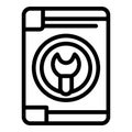 Repair washing machine icon, outline style