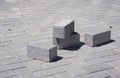 Repair work on a city street in Chisinau. Paving slabs. Royalty Free Stock Photo