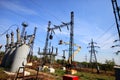 Repair work at the electrical substation, power substation