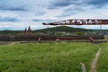 Repair work on the railway road in the countryside in Russia Royalty Free Stock Photo