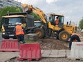 Repair works on replacement of tramways