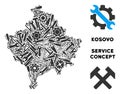 Composition Kosovo Map of Repair Tools