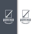 Repair Workshop Logo, Simple Key and Gear Design for a Simple Vehicle Repair Business, Vector Templet Illustration Royalty Free Stock Photo