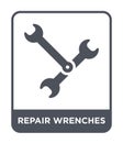 repair wrenches icon in trendy design style. repair wrenches icon isolated on white background. repair wrenches vector icon simple