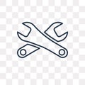 Repair Wrenches vector icon isolated on transparent background,