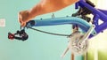 Repairing a bicycle, fitting bicycle chain