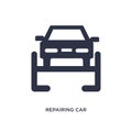 repairing car icon on white background. Simple element illustration from mechanicons concept Royalty Free Stock Photo