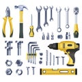 Tools and instruments for repairing and fixing Royalty Free Stock Photo