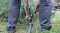 Repairing a garden hose in an irrigation system