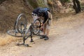 Repairing a Mountain Bike in Whiting Ranch Wilderness Park