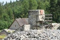 Repairing of ruins of old monastery in Slovak Paradise Royalty Free Stock Photo