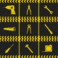 Repairing service tool sign icons