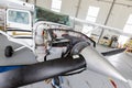 Repairing small propeller airplane Royalty Free Stock Photo