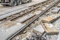 Repairing The Tram Line At The Van Woustraat Street Amsterdam The Netherlands 2018