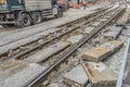 Repairing The Tram Line At The Van Woustraat Street Amsterdam The Netherlands 2018