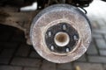 Repairing a worn and rusty rear wheel hub