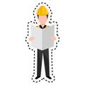 Repairman character working icon