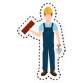 Repairman character working icon