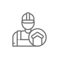 Repairman, foreman, builder, architect line icon.