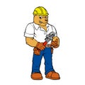 Repairman handyman bulldog mascot cartoon vector
