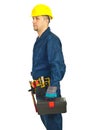 Repairman holding tool box Royalty Free Stock Photo