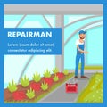 Repairman Service Social Media Banner Template Royalty Free Stock Photo