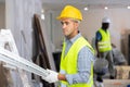 Repairman working in construction site in apartment Royalty Free Stock Photo