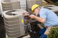 Repairman Working On Air Conditioner Royalty Free Stock Photo