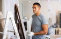 Repairman working in construction site in apartment Royalty Free Stock Photo