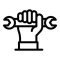 Repairman wrench icon, outline style