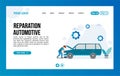 Reparation Automotive Landing Page Design Vector Illustration