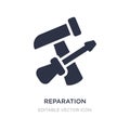 reparation icon on white background. Simple element illustration from Tools and utensils concept