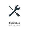 Reparation vector icon on white background. Flat vector reparation icon symbol sign from modern tools and utensils collection for
