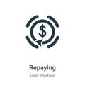 Repaying vector icon on white background. Flat vector repaying icon symbol sign from modern user interface collection for mobile