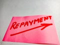 repayment banking word displayed on pink paper slip Royalty Free Stock Photo
