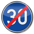 Repeal the speed limit 30 km Royalty Free Stock Photo