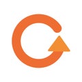 Repeat arrow to right direction flat style icon vector design